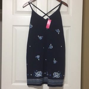 NWT Xhilaration Blue embroiled dress size medium